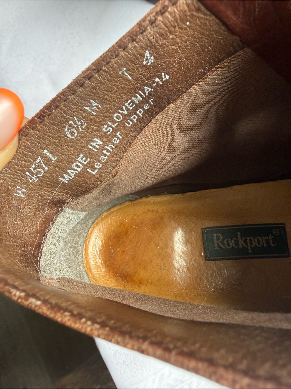 Vintage Rockport Brown Leather Lace Up Ankle Boots Womens 6.5M Made Slovenia - Picture 3 of 7